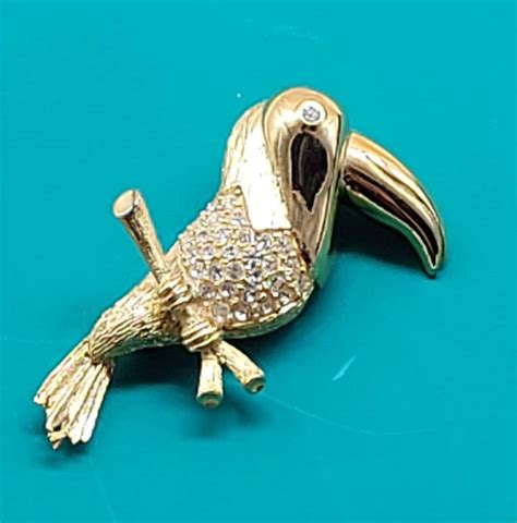 givenchy toucan brooch|Vintage GIVENCHY Toucan Brooch, GIVENCHY Bird Brooch .